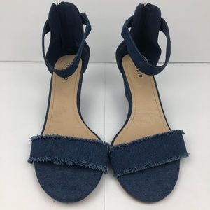 Torrid denim wedge sandals size 9.5 wide